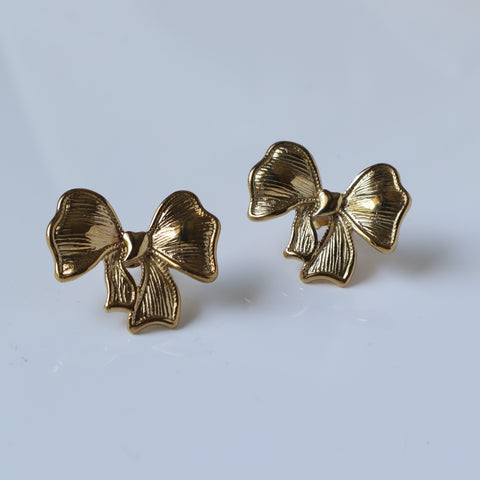 Bow 18K Gold Plated Earrings