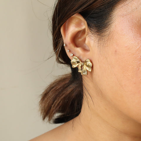 Bow 18K Gold Plated Earrings