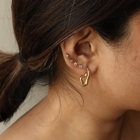 Cursive 18K Gold Plated Earrings