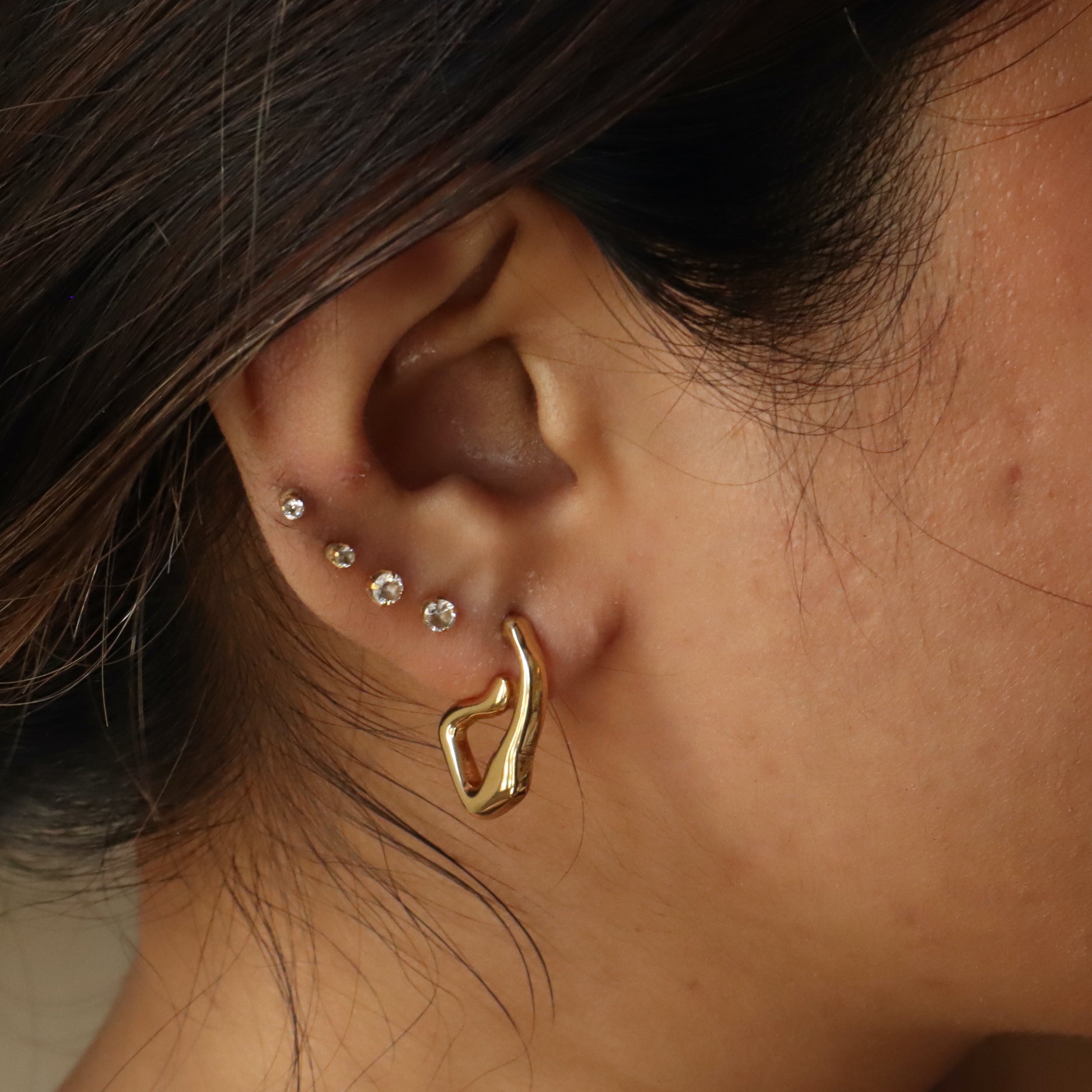 Cursive 18K Gold Plated Earrings