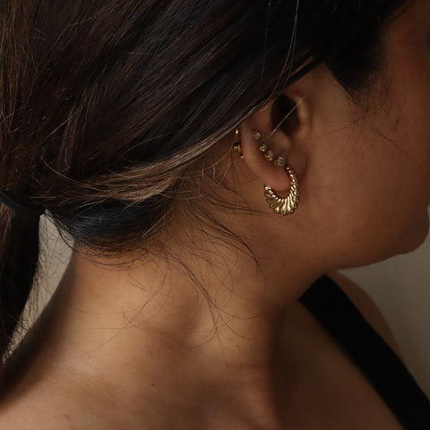 Wave 18K Gold Plated Earrings