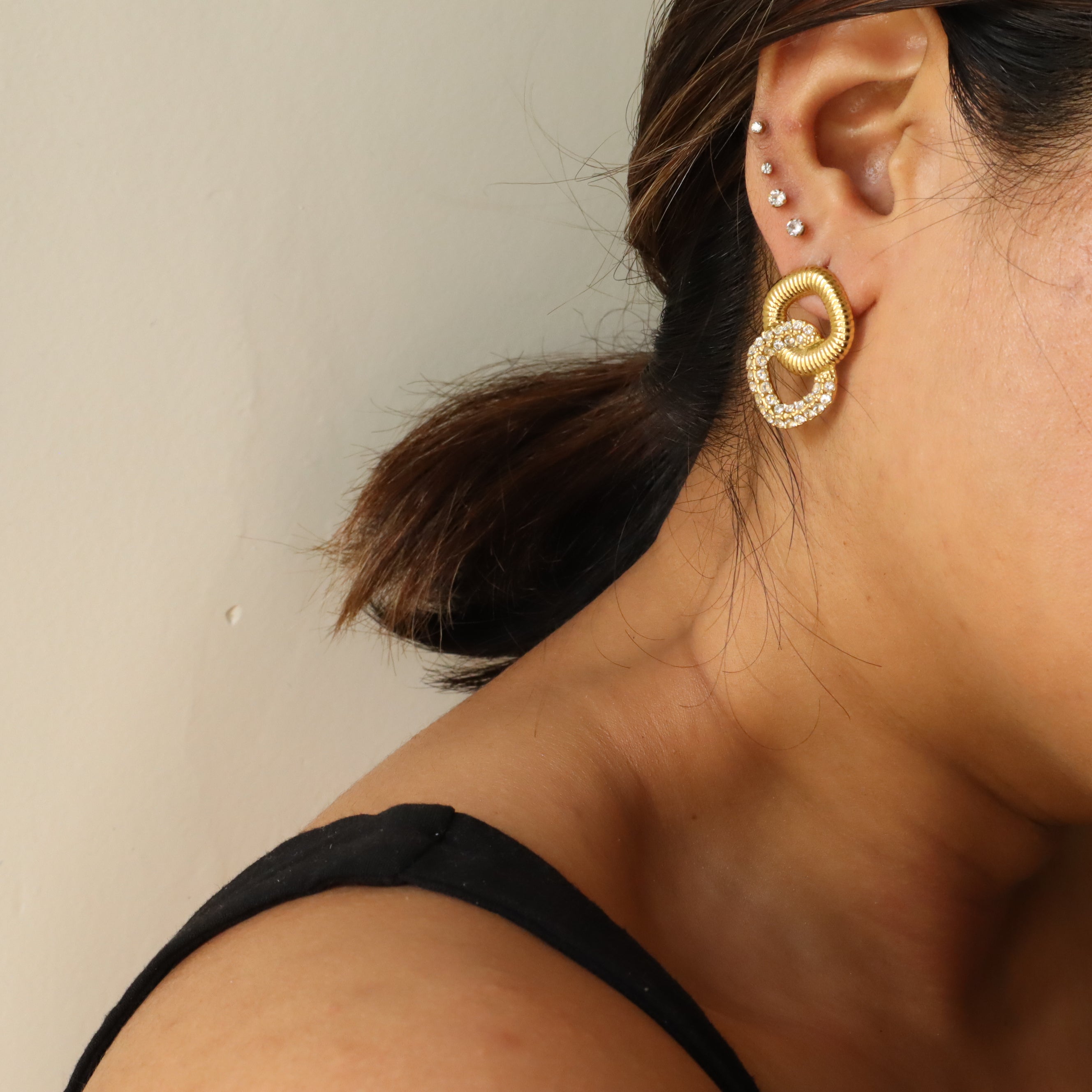 Interlinked 18K Gold Plated Earrings