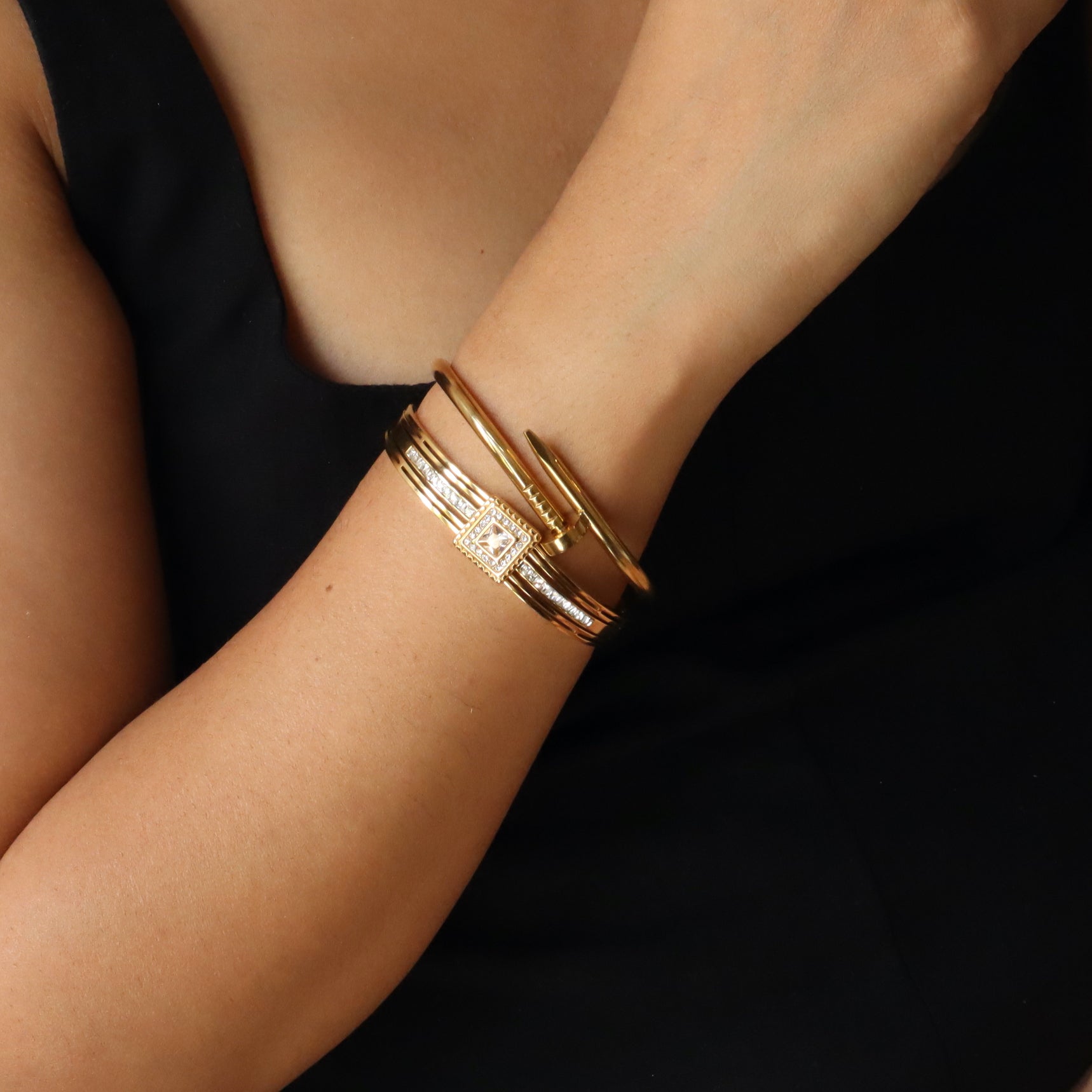 Brave 18K Gold Plated Bangle