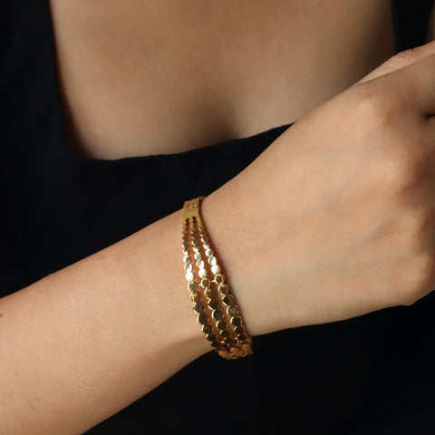 Concave Spherical 18K Gold Plated Bangle