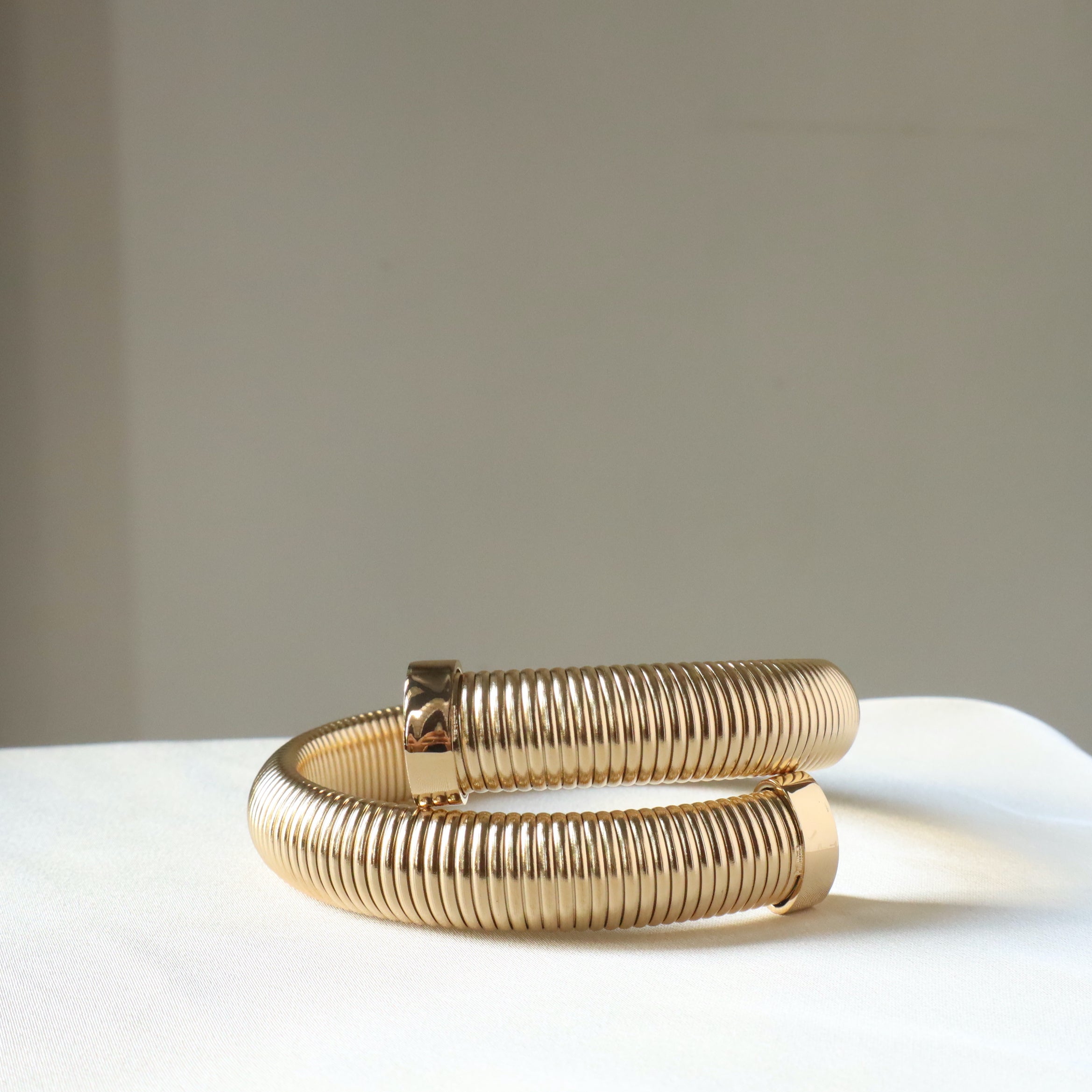 Serpent Coil 18K Gold Plated Bangle