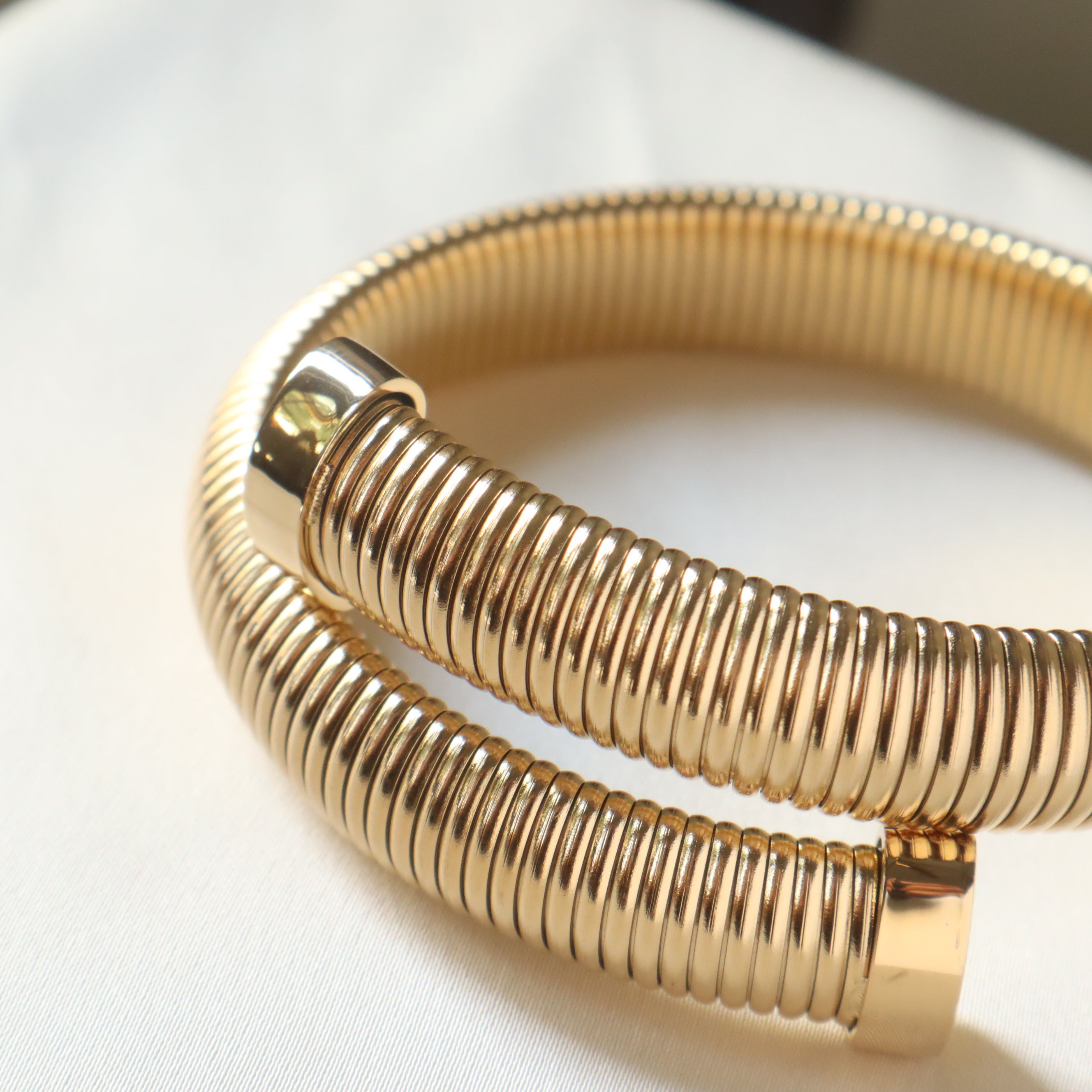 Serpent Coil 18K Gold Plated Bangle