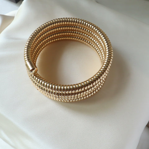 Big Spiral 18K Gold Plated Bangle