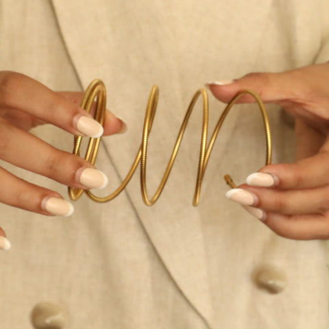 Sleek Spiral 18K Gold Plated Bangle