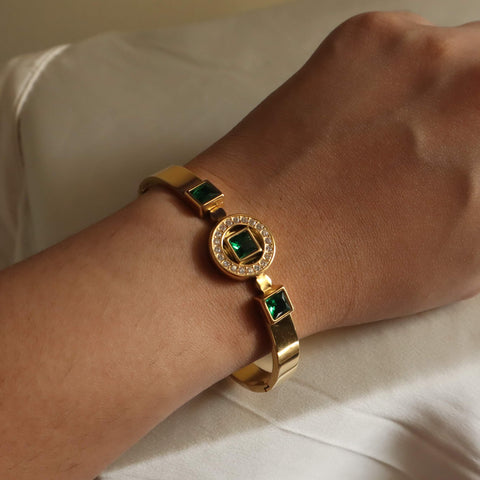 Egypt at Night 18K Gold Plated Bangle