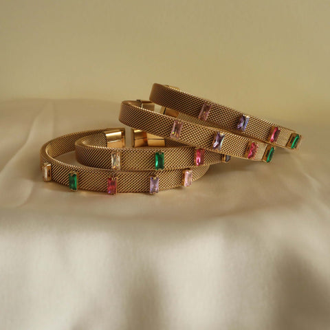 Abu Dhabi at Night Multi Colour 18K Gold Plated Bangle