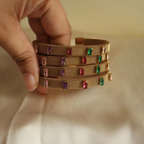 Abu Dhabi at Night Multi Colour 18K Gold Plated Bangle