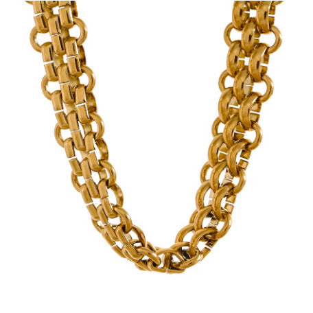 Geometric Criss Cross 18K Gold Plated Necklace