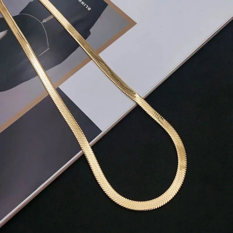 Snake Classic Sleek 18K Gold Plated Necklace